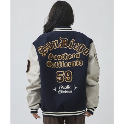 ディアローレル スタジャン メンズ オーバーサイズ SD VARSITY （BL/WT）｜詳細画像