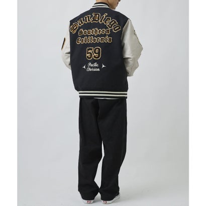 ディアローレル スタジャン メンズ オーバーサイズ SD VARSITY （BK/WT）｜詳細画像