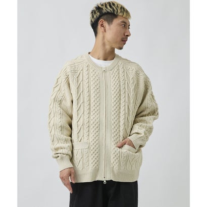 ディアローレル カーディガン メンズ ダブルジップ ARAN ZIP （OFF）｜詳細画像