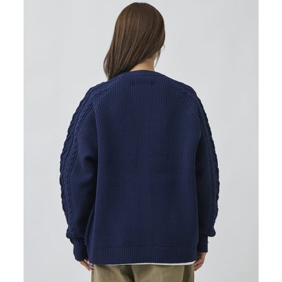 ディアローレル カーディガン メンズ ダブルジップ ARAN ZIP （NVY）｜詳細画像