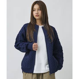 ディアローレル カーディガン メンズ ダブルジップ ARAN ZIP （NVY）