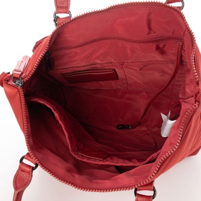 デシグアル Desigual 曼荼羅模様の刺繍入りナイロン素材のハンドバッグ （ピンク/レッド）｜詳細画像