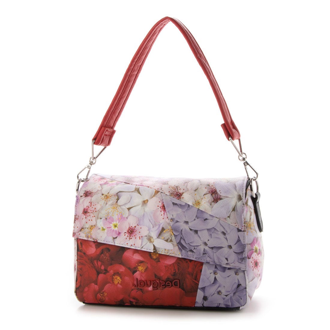 デシグアル Desigual 花柄パッチワーク クロスボディバッグ （ピンク 