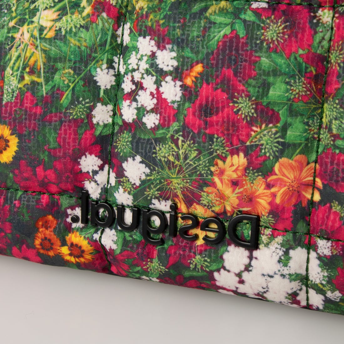 デシグアル Desigual 花柄 マキシバケットバッグ （グリーン 