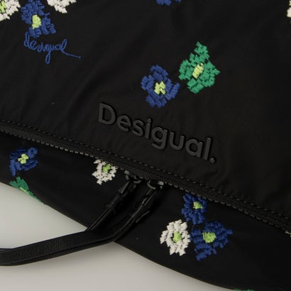 デシグアル Desigual 花刺繍 マキシクロスボディバッグ （グレー/ブラック）｜詳細画像