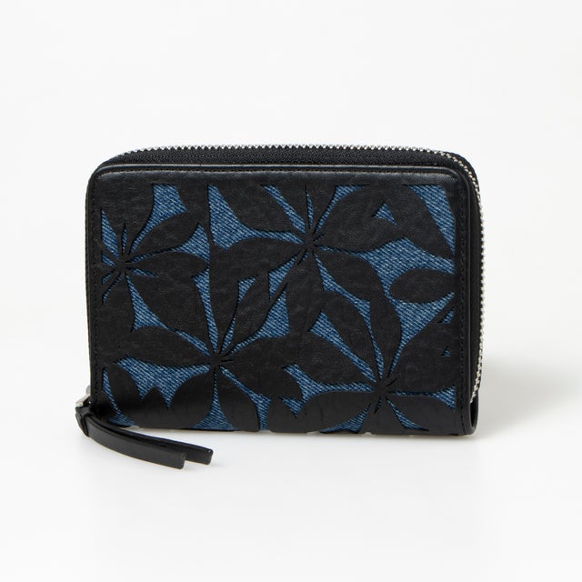 
                    花柄パンチング ミニ財布 （ブルー）