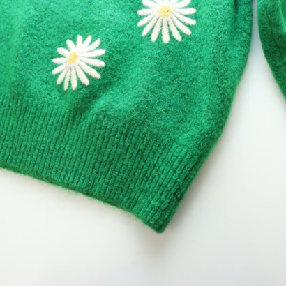 デシグアル Desigual 花刺繍 セーター （グリーン）｜詳細画像