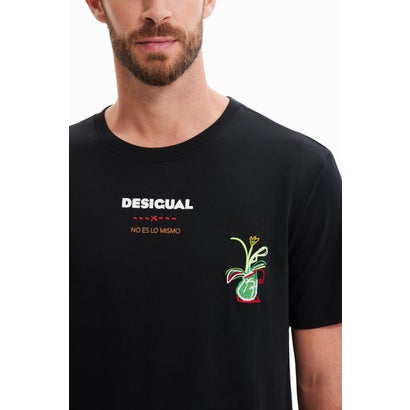 デシグアル Desigual No es lo mismo 半袖Tシャツ （グレー/ブラック）｜詳細画像