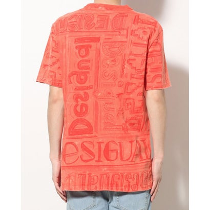デシグアル Desigual ロゴ ウォッシュ加工Tシャツ （オレンジ）｜詳細画像