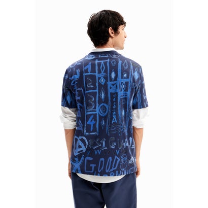デシグアル Desigual アーティモチーフ Tシャツ （ブルー）｜詳細画像