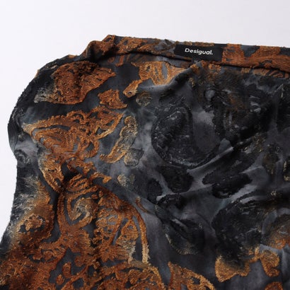 デシグアル Desigual ベルベットフラワー ワンショルダートップス （ブルー）｜詳細画像