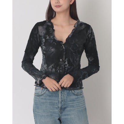 デシグアル Desigual フラワージャカード カーディガン （ブルー）｜詳細画像
