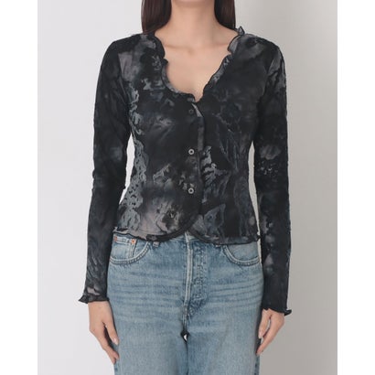 デシグアル Desigual フラワージャカード カーディガン （ブルー）｜詳細画像