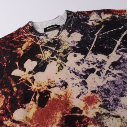 デシグアル Desigual フラワーカモフラージュプリント ニット （イエロー）｜詳細画像