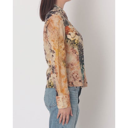 デシグアル Desigual プリント長袖シャツ （ブルー）｜詳細画像