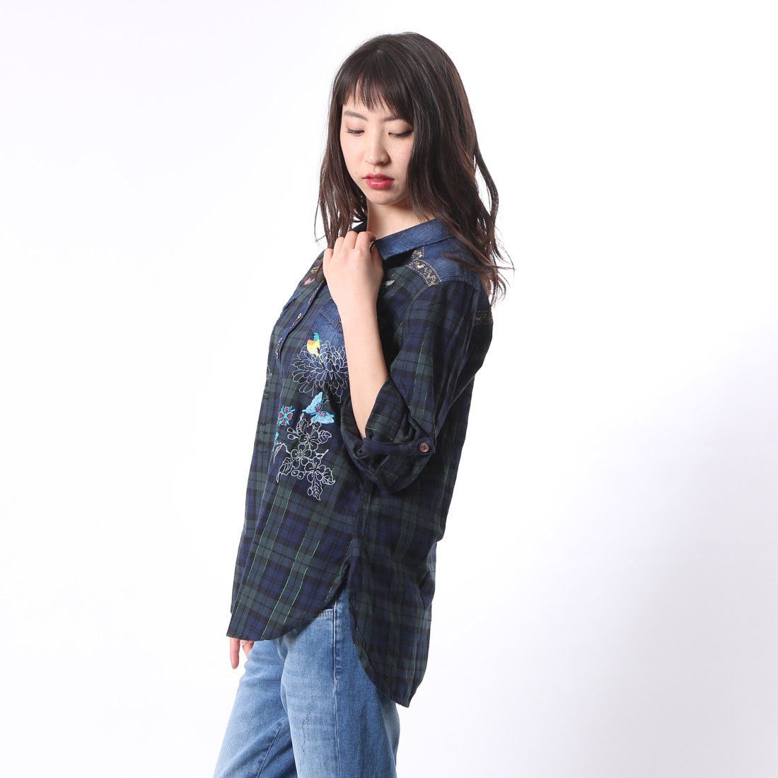 デシグアル Desigual シャツ トップス （チェック柄 グリーン ネイビー 