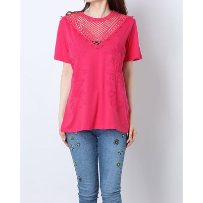 デシグアル Desigual Tシャツ半袖 TROPIC THOUGHTS （ピンク/レッド）｜詳細画像