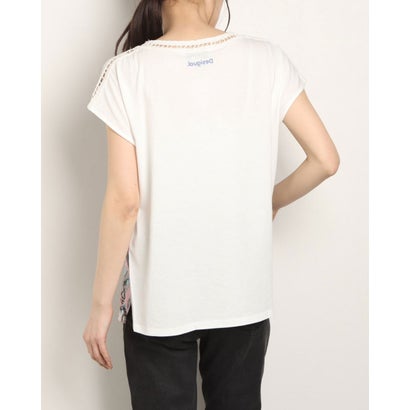 デシグアル Desigual Tシャツ半袖 VIENA （ピンク/レッド）｜詳細画像