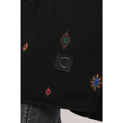 デシグアル Desigual 刺繍とファスナー付きポンチョ （ピンク/レッド）｜詳細画像