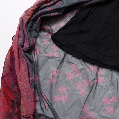 デシグアル Desigual ボーホースタイルのフリル付きレディースロングスカート （ピンク/レッド）｜詳細画像