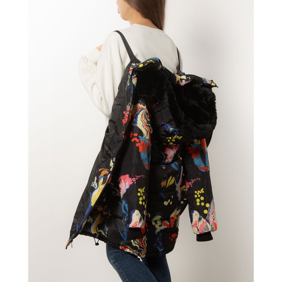 デシグアル Desigual パッド入り長オーバーコート BRUSELAS （グレー 