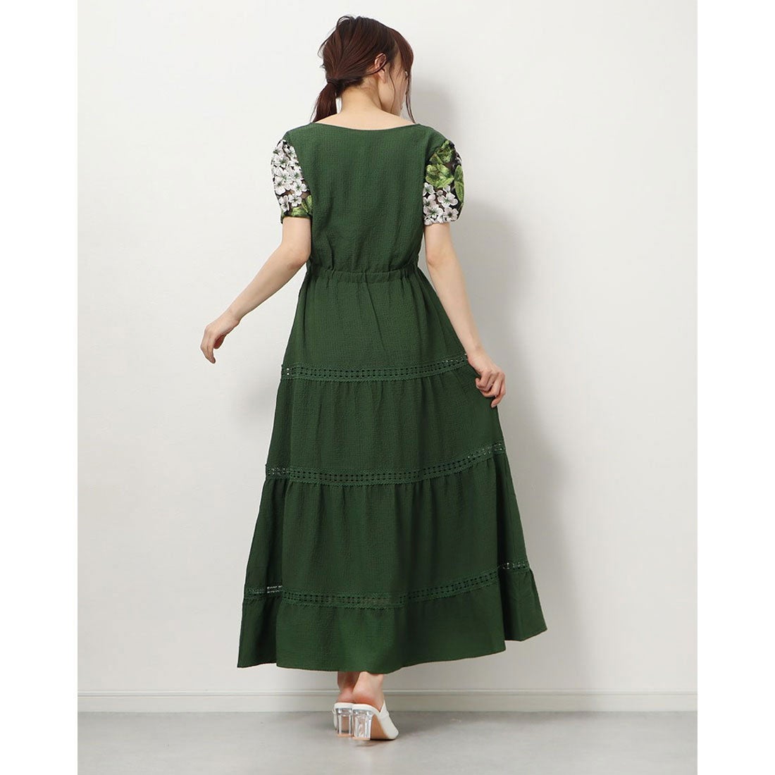 デシグアル Desigual 刺繍袖 ワンピース （グリーン） -ファッション