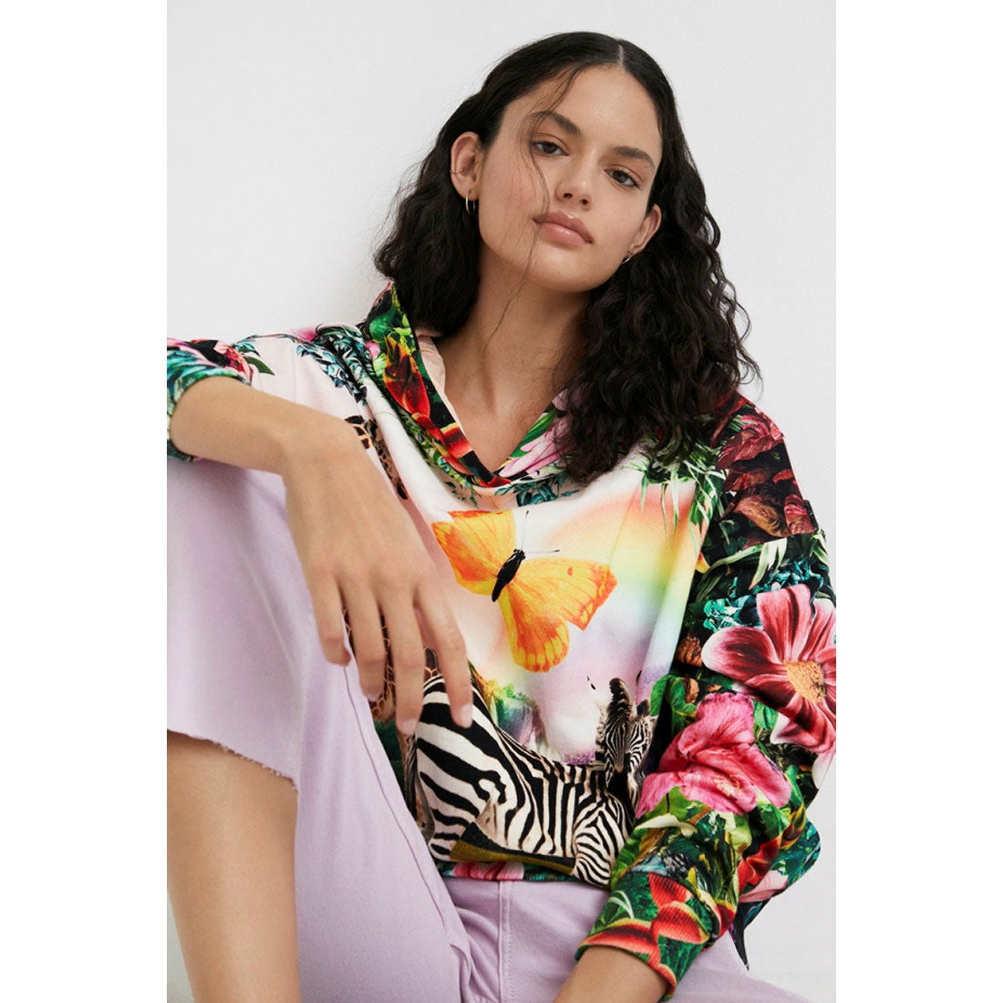 デシグアル Desigual トロピカル フーディ （ピンク/レッド 