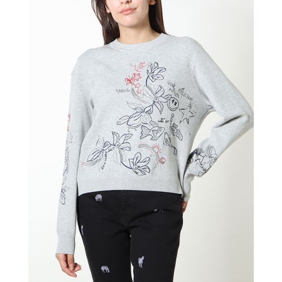 デシグアル Desigual 花柄刺繍 セーター （グレー/ブラック）｜詳細画像