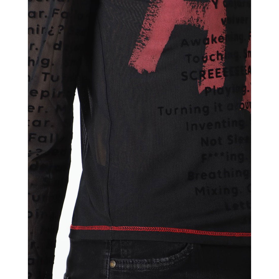 デシグアル Desigual ART チュールTシャツ （グレー/ブラック