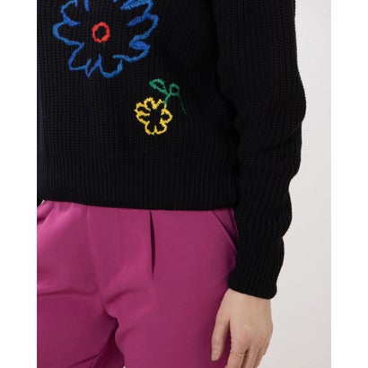デシグアル Desigual 花柄刺繍 セーター （グレー/ブラック）｜詳細画像