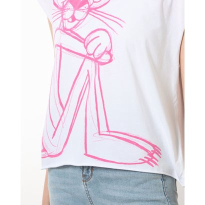 デシグアル Desigual Pink Panther ノースリーブTシャツ （ホワイト）｜詳細画像