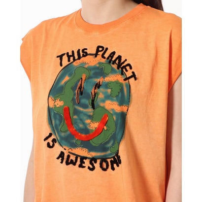 デシグアル Desigual Planet ウォッシュTシャツ （オレンジ）｜詳細画像