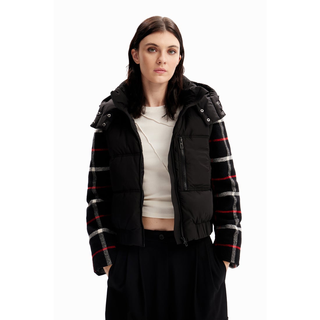 デシグアル Desigual 2WAY パデッドジャケット （グレー/ブラック 
