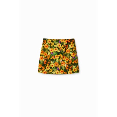 デシグアル Desigual 花柄 スリムミニスカート （オレンジ）｜詳細画像