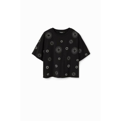 デシグアル Desigual 刺繍 オーバーサイズTシャツ （グレー/ブラック）｜詳細画像
