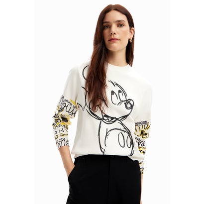 デシグアル Desigual ミッキーマウス 刺繍セーター （ホワイト）｜詳細画像