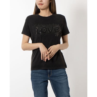 デシグアル Desigual Love ラインストーン Tシャツ （グレー/ブラック）｜詳細画像