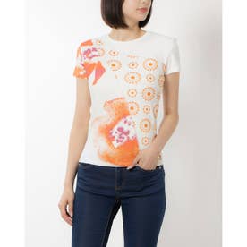 花柄パッチワーク Tシャツ （ホワイト）