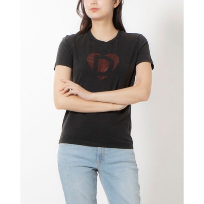 デシグアル Desigual イマゴタイプ ラインストーン Tシャツ （グレー/ブラック）｜詳細画像
