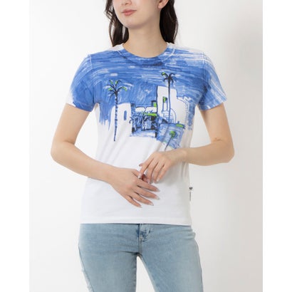 デシグアル Desigual 地中海風景モチーフ Tシャツ （ブルー）｜詳細画像