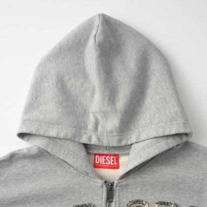 パーカー キッズ ZIP-UP HOODIE WITH FRAYED LOGO LETTERS J02986 0GEAD （グレー(K963)）｜詳細画像