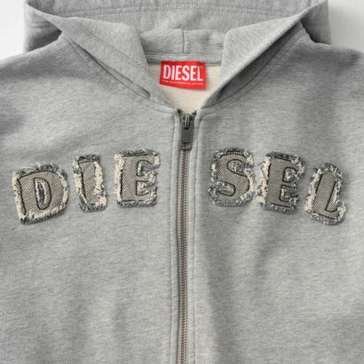 パーカー キッズ ZIP-UP HOODIE WITH FRAYED LOGO LETTERS J02986 0GEAD （グレー(K963)）｜詳細画像