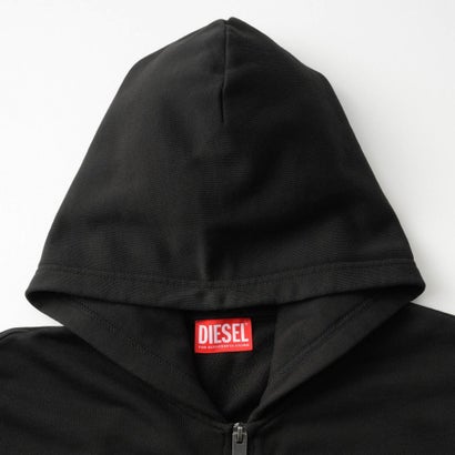 パーカー キッズ ZIP-UP HOODIE WITH FRAYED LOGO LETTERS J02986 0GEAD （ブラック(K900)）｜詳細画像