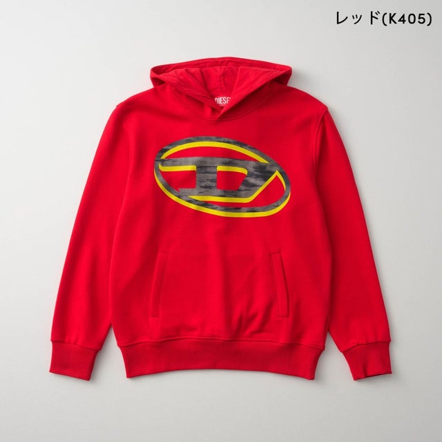 パーカー キッズ HOODIE WITH TWO-TONE OVAL D PRINT J02965 0GEAD （レッド(K405)）