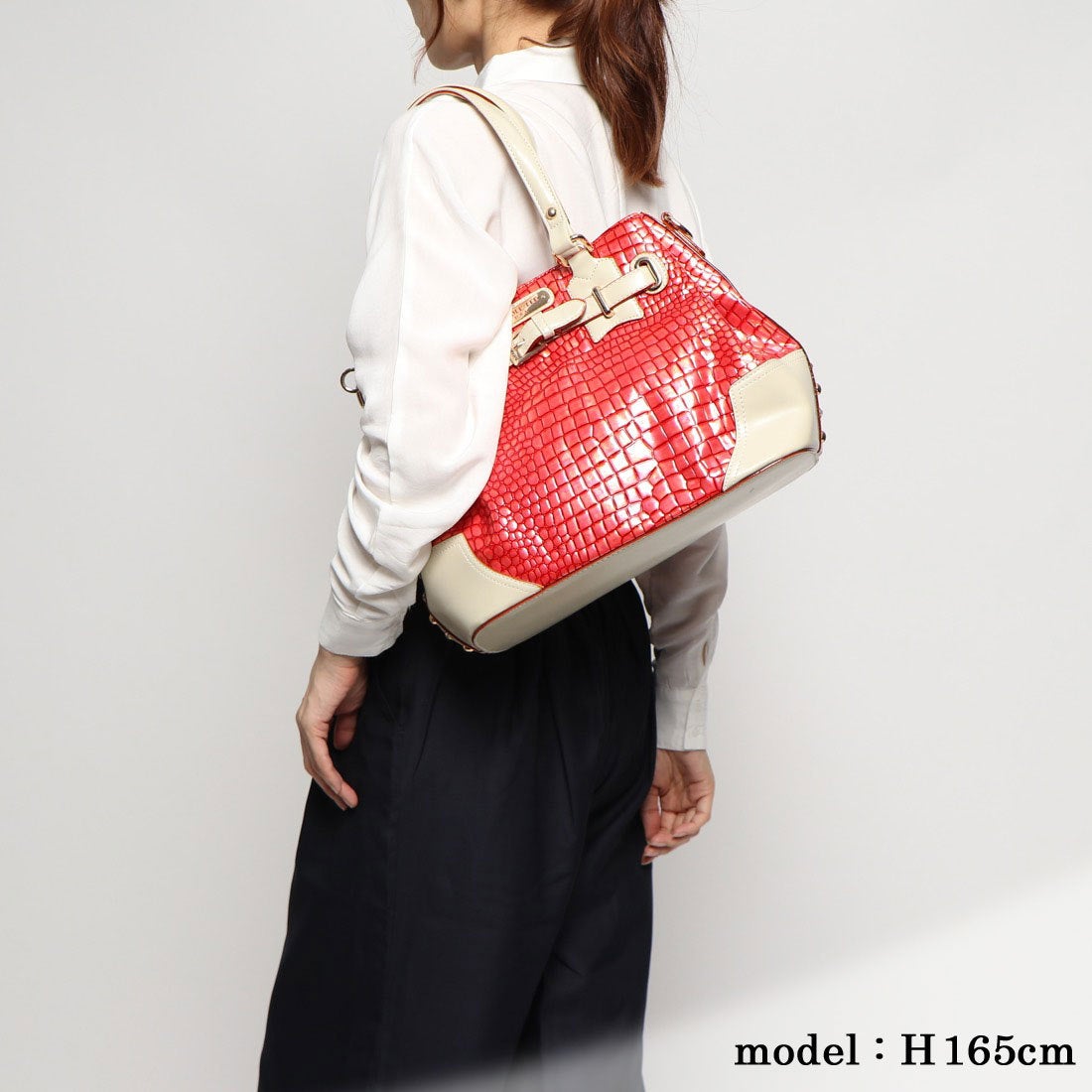 ディノス dinos Nicole lee/ニコル リー クロコ型押し 2ウェイ トート