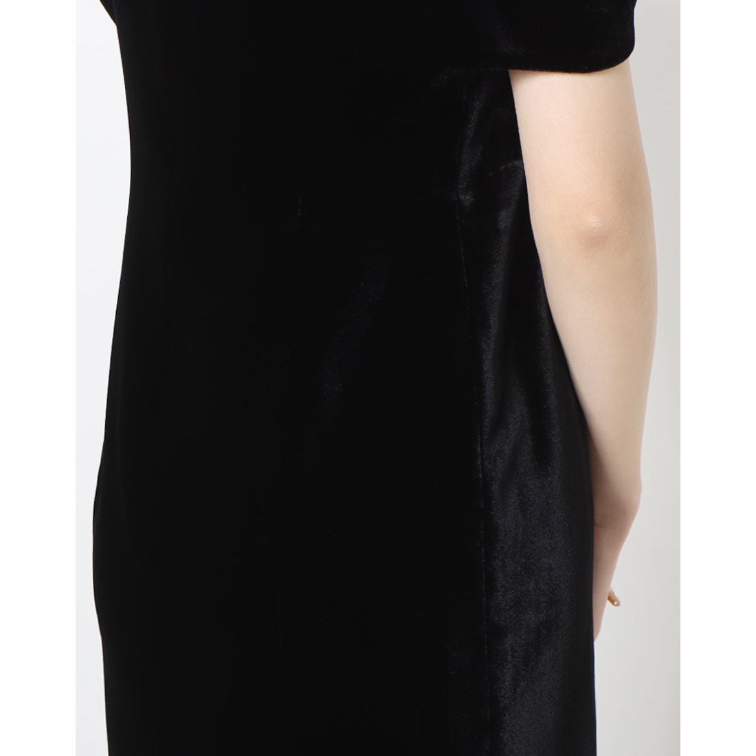 レディース DAMA collection シルク混ベルベットワンピース 黒