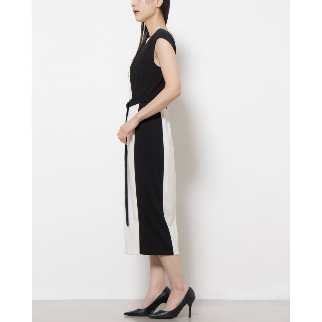 ダナキャランニューヨーク DKNY ノースリーブ ツートンカラーフレア 