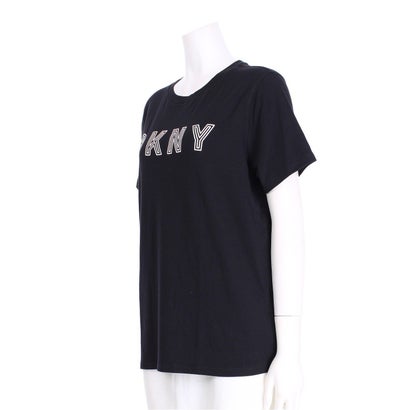 ダナキャランニューヨーク DKNY セール仕入れ☆ブラックxホワイトロゴプリント半袖Tシャツ｜詳細画像