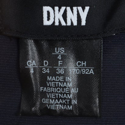 ダナキャランニューヨーク DKNY サイドのフローラル柄が素敵な上品ネイビーフレアワンピース （ネイビー）｜詳細画像