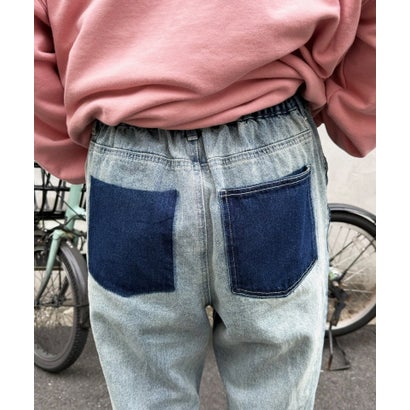 ダブルネーム DOUBLE NAME MIX DENIM フレアパンツ （インディゴ）｜詳細画像